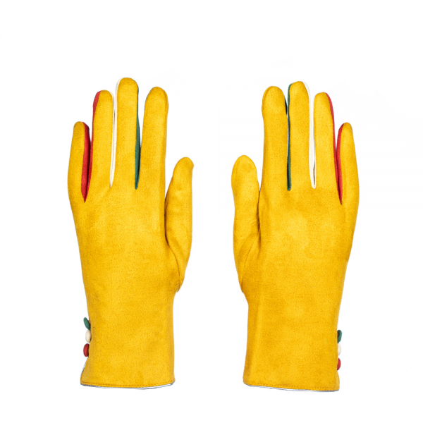 Дамски ръкавици Baneca жълт цвят, 3 - Kalapod.bg